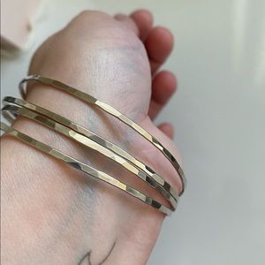 Large Sterling Silver Bangle set